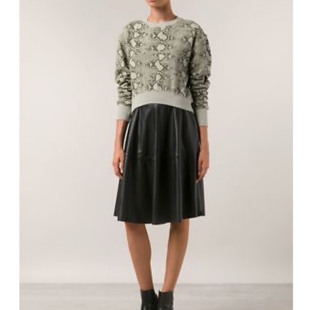 Pam & Gela Python Snakeskin Print Cropped Sweatsh… - image 3